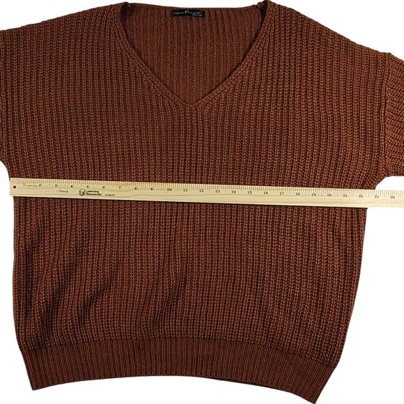 Emery Rose Women's Cable Knit Sweater Brown - Size: XL - Picture 7 of 10